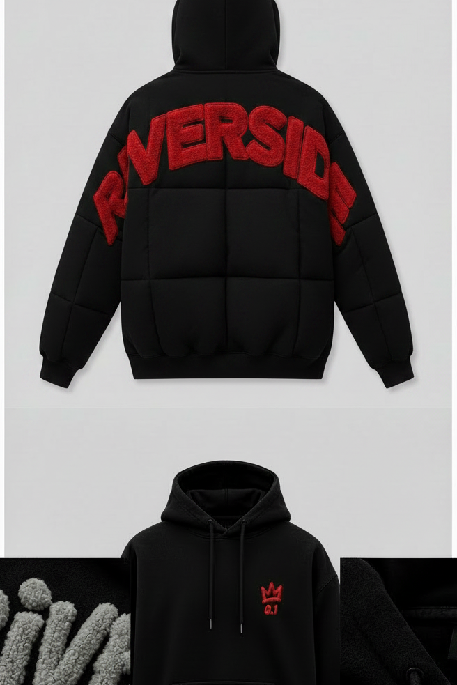 Riverside puffer jacket red colourway