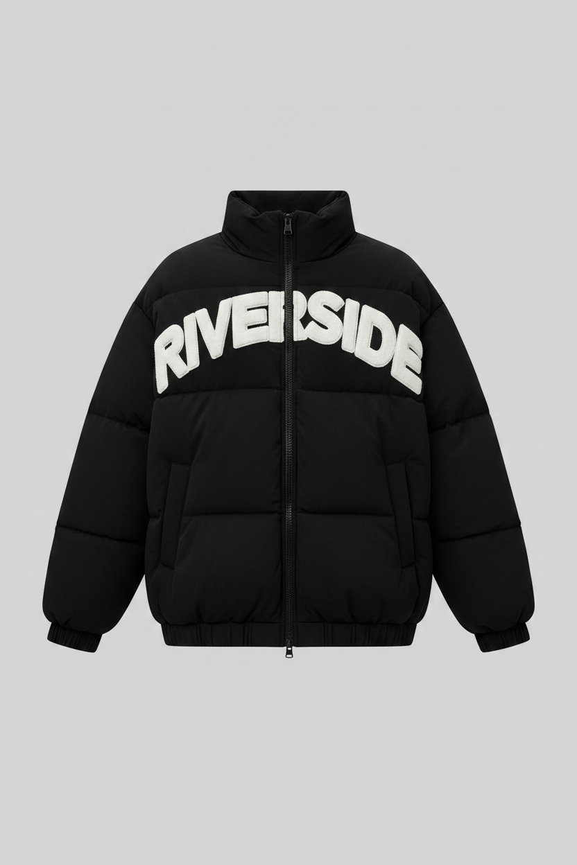 Riverside puffer jacket white colourway
