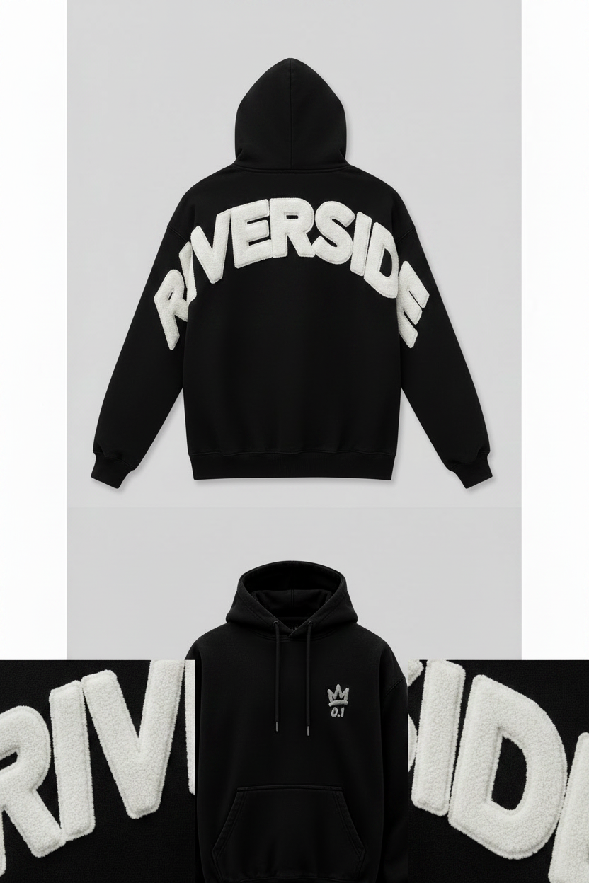 Riverside White Puff Hoodie